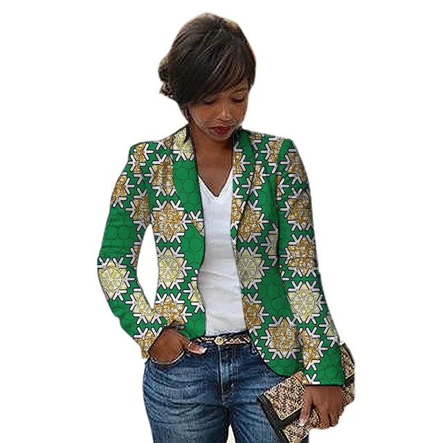 Retro African Women Blazer Colorful 