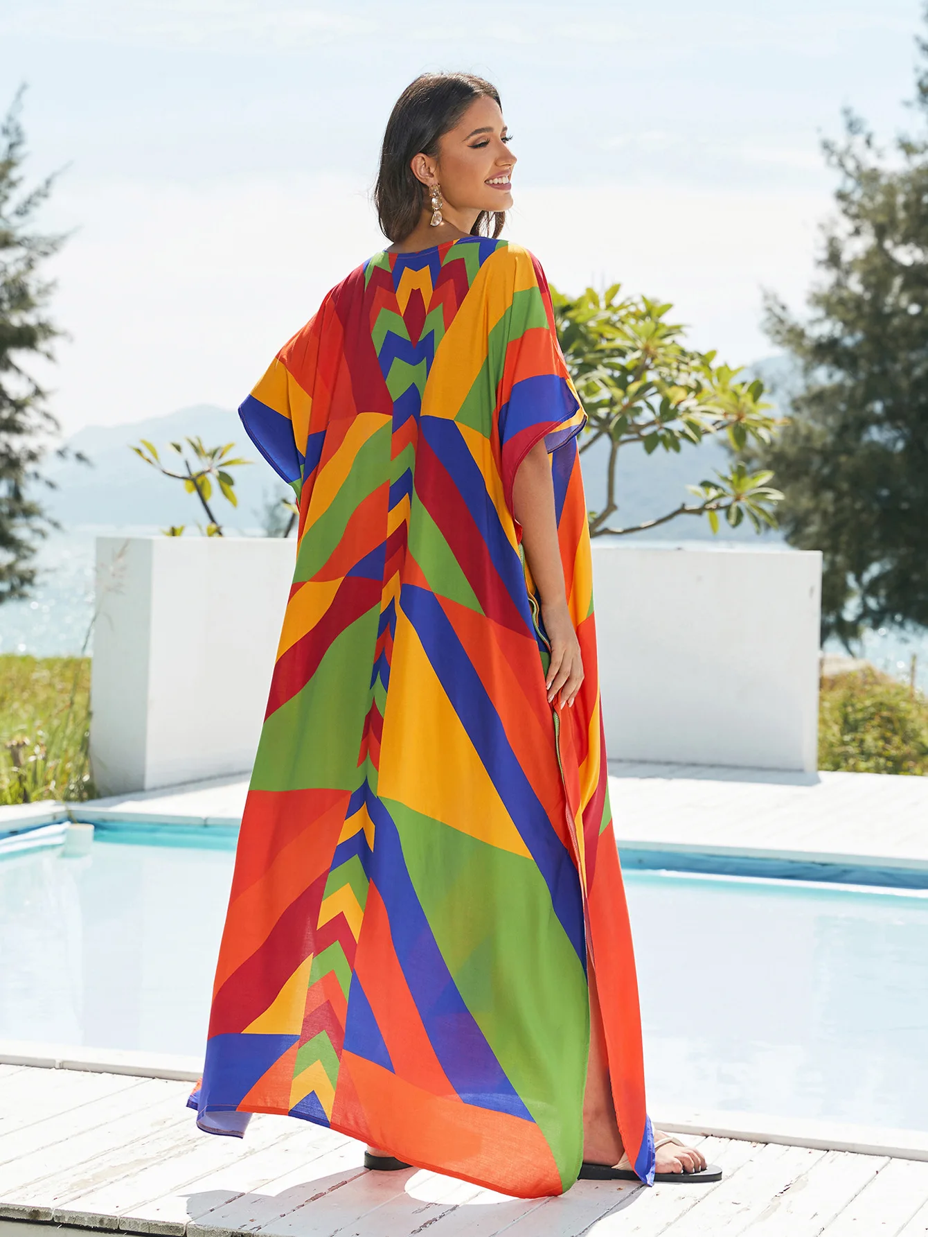 여성용 프린트 터키 카프탄 비키니 세트, 비치웨어 비키니 커버 업, 맥시 원피스 목욕 세트, 여름 복장