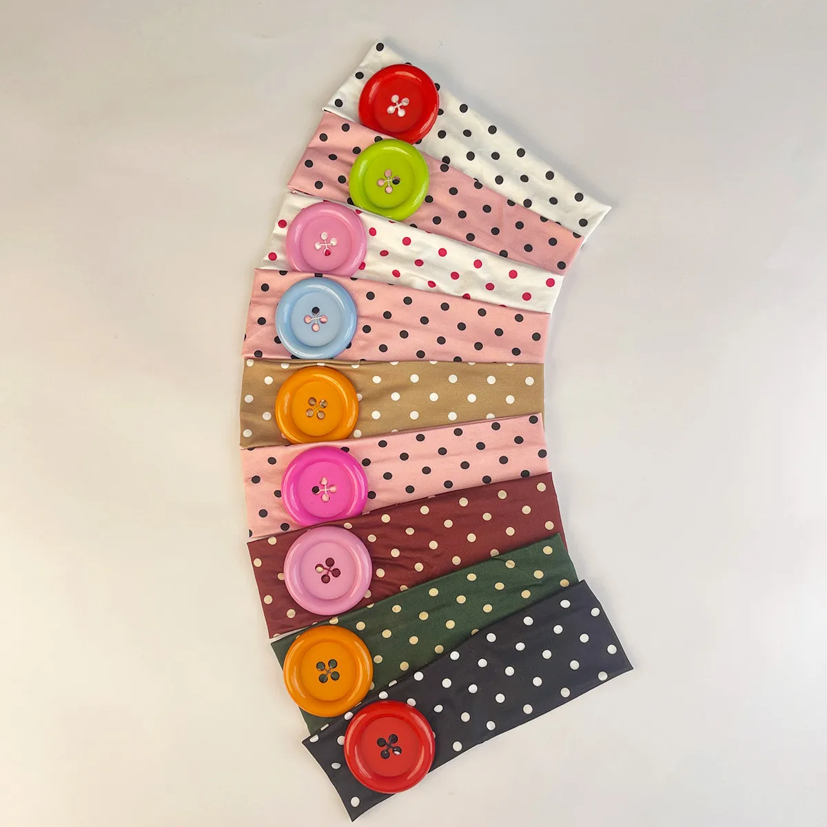 Vintage Women's Polka Dot Button Headband Spicy Girl Ins Y2K Japanese Trendy Headband Sweet Cool Sports Yoga Headband 6