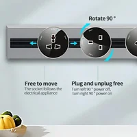 เต้ารับต่อไฟฟ้ามาตรฐาน UK EU มาตรฐาน US พร้อมที่ชาร์จ USB ช่องเสียบรางไฟช่องครัวแบบซ่อนติดผนัง 2