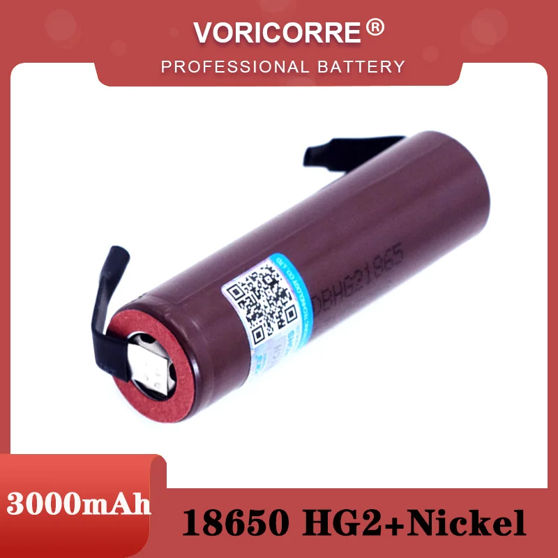 VariCore New HG2 18650 3000mAh Rechargeable battery 18650HG2 3.6V discharge 20A, dedicated batteries + DIY Nickel