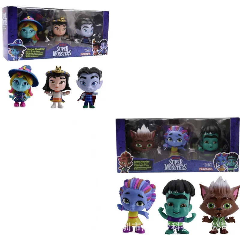 thumbnail image 4 of 3 piezas/caja de regalo de 12 cm, figuras de acción de súper monstruos de PVC duro, muñecos de colección para niños, modelos de juguetes para niños, regalos de cumpleaños, 4 of 5