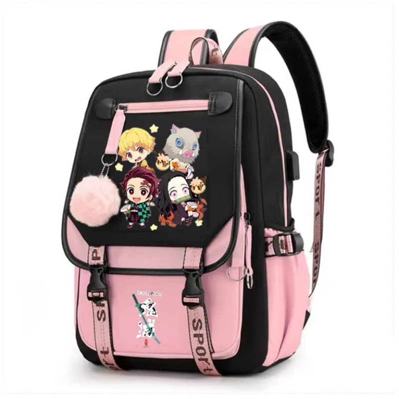 Kamado Nezuko Demon Slayer Anime Cosplay Uni Students School Bag Backpack Cartoon Bookbag Laptop Travel Rucksack Outdoor Bag