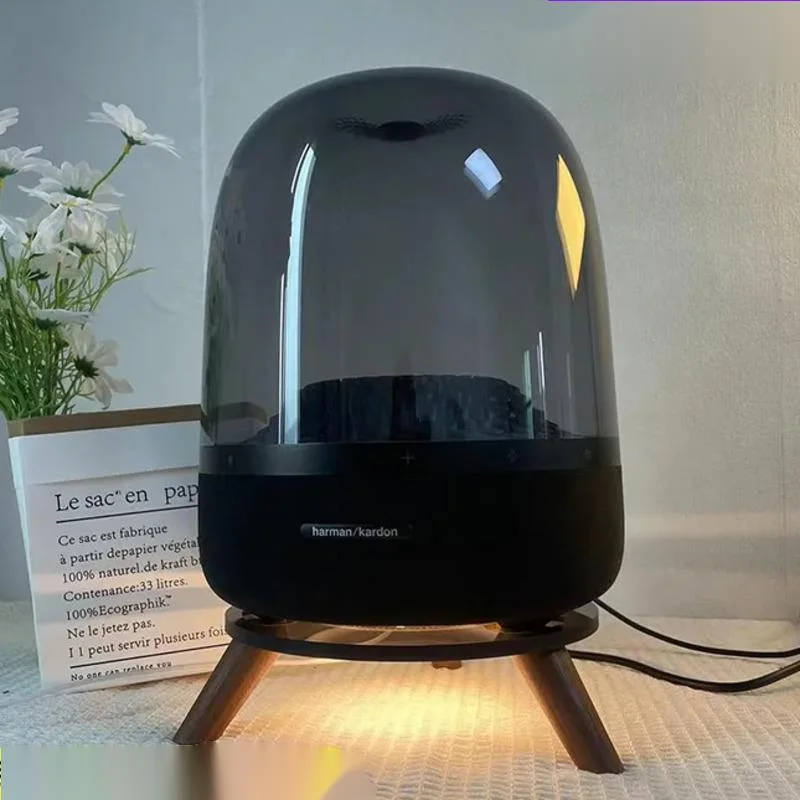 

Настольная амортизирующая аудиоподставка Harman Kardon Aura Studio из твердой древесины, аудио док-станция с окружающим освещением