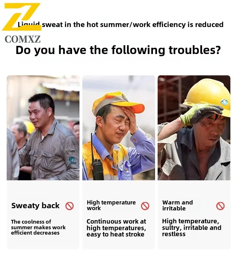 COMXZ Summer Men Cool Air Conditioning Ice Suit Silk Fabric Loose Breathable Fishing High-Power Cooling Fan Jacket Men Overalls