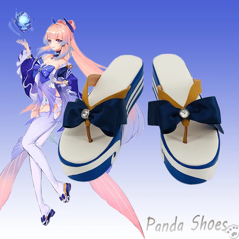 

Genshinimpact Sangonomiya Kokomi Cosplay Shoes Anime Game Cos Clogs Boots Game Cosplay Costume Prop Shoes for Con Halloween