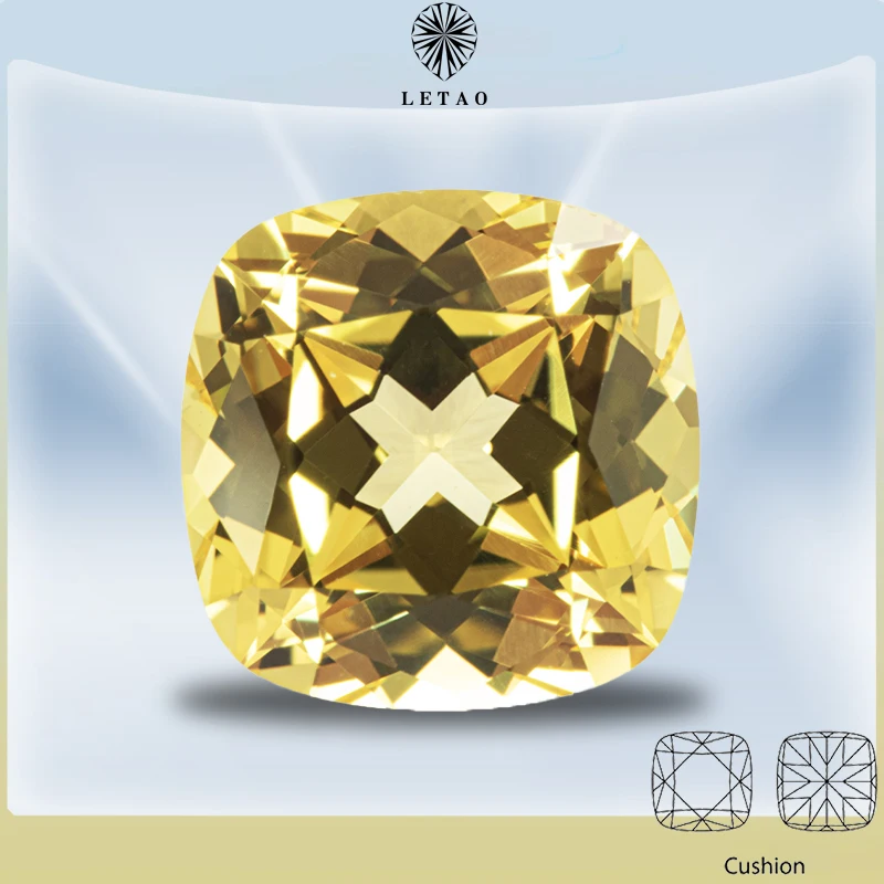 

Top Lab Grown Square Cushion Yellow Sapphire VVS1 Gemstone Charms Beads Diy Jewelry Making Materials Selectable AGL Certificate