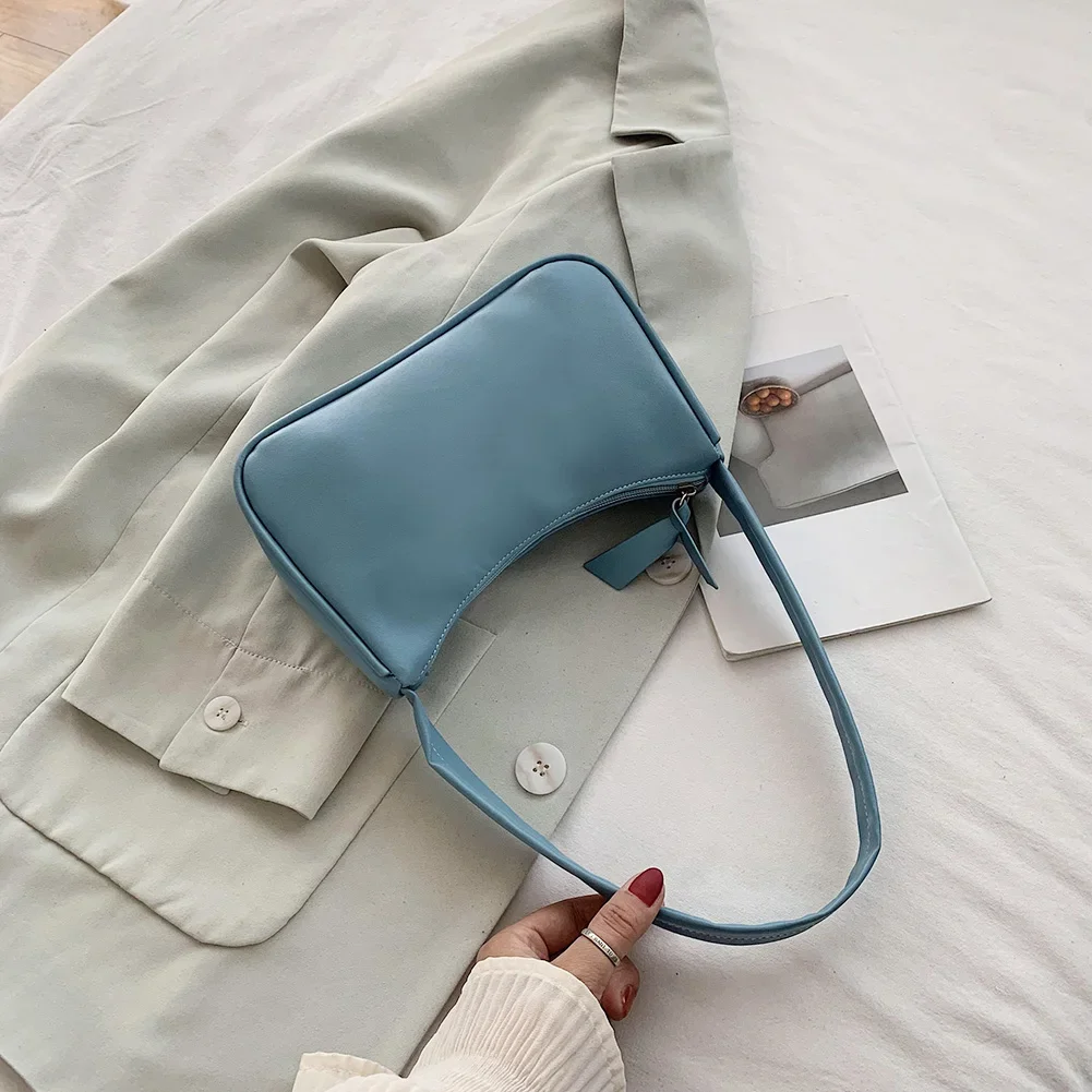 Retro PU Leather Shoulder Bag - Casual Small Top-Handle Handbag for Women