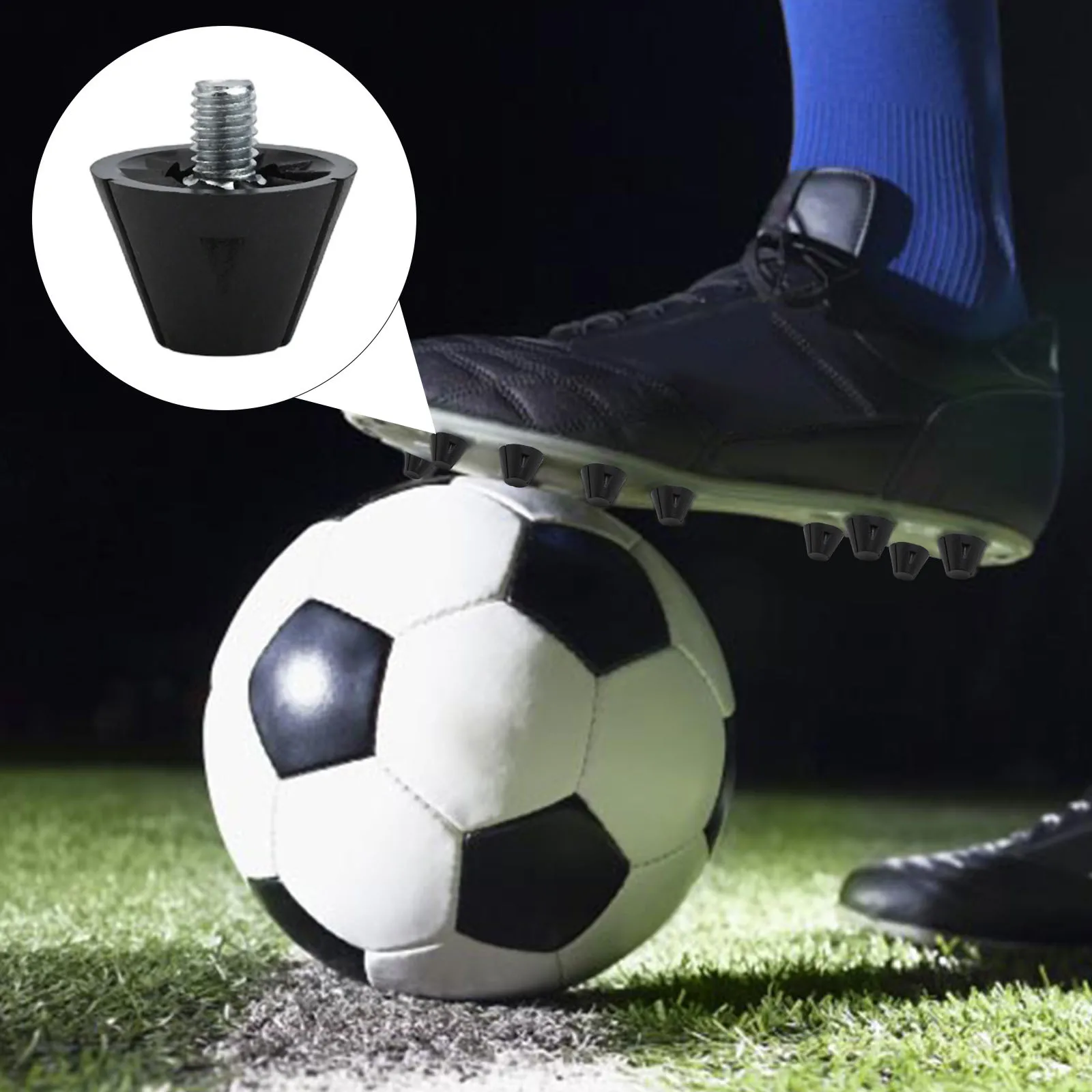 12Pcs Football Shoe Spikes Turf Soccer Boot Cleats Firm Ground Stable M5 Threading Screw 7/10/13/16mm Anti Slip Replacement Stud football boot spikes