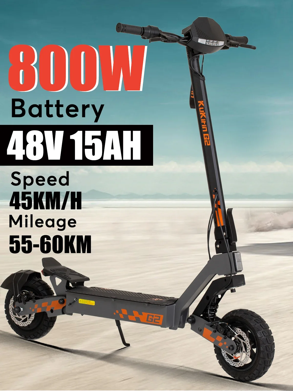 Kukirin G2 Adult Off road Electric Scooter 800W 45KM/H Max Speed 48V 15AH Super Battery 60KM Max Range Thumb Throttle Starte