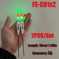 Set of 2 Night Fishing LED Luminous Floats with Large Buoyancy - 2024 Edition (FE-01Cx2)