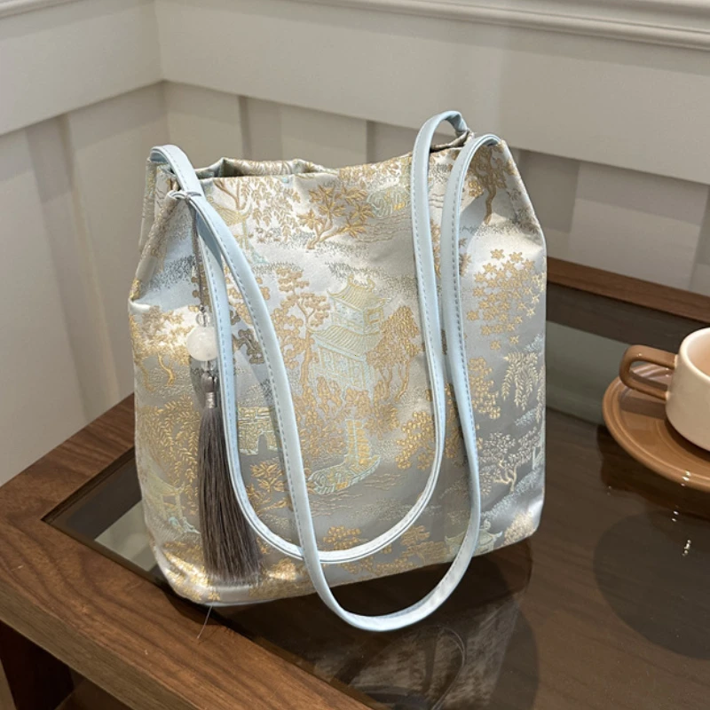 Women's Shoulder Bags New Chinese Style Temperament Elegant Advanced Retro Tote Bag Fashion Large Capacity All-match Handbags