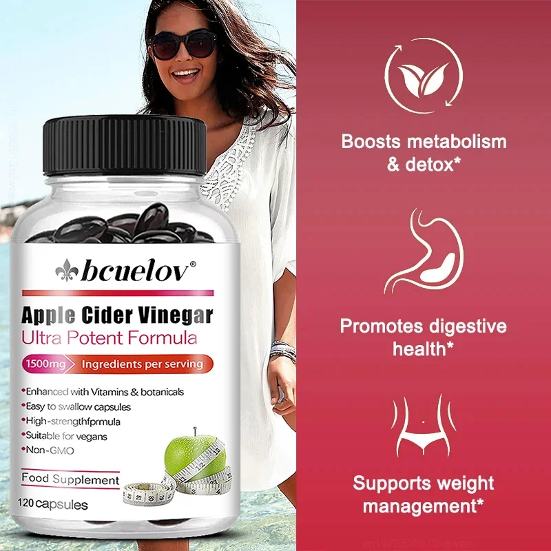 Apple Cider Vinegar Extra Strength Non-GMO-1500mg, Vitamins, Metabolism, Detoxification, Digestion, Weight Management