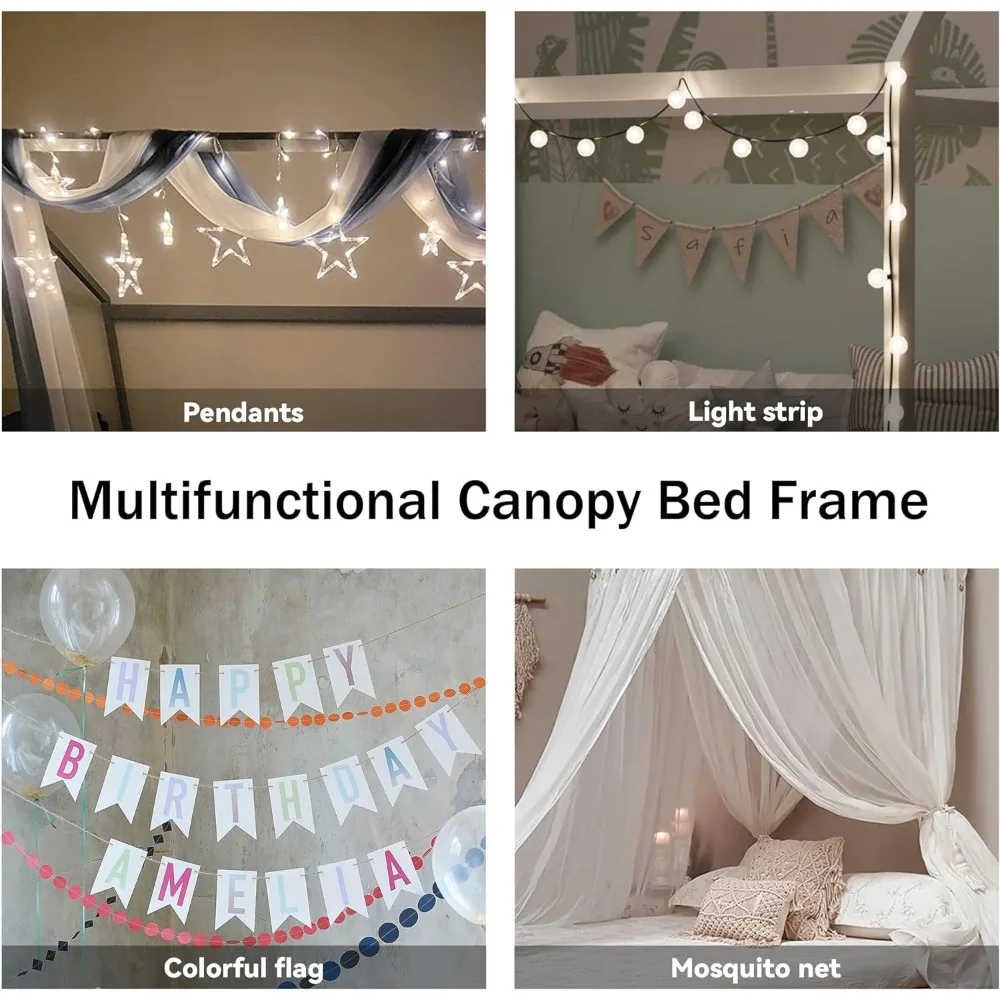 Wood House Bed,Floor Bed with Wood Slats,No Box Spring Needed, White 5
