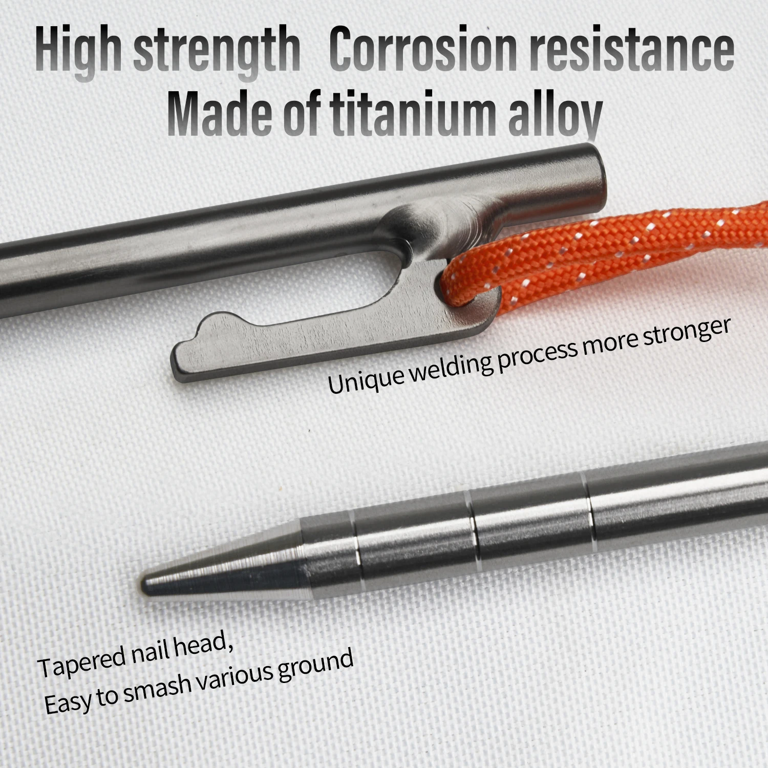 TiTo Titanium Alloy Tent Pegs Outdoor Camping Tent Nail 20/24/30/35/40cm