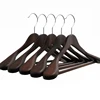 Wooden Hanger Black Walnut Wood Coat Hanger Solid Suit Rack With Metal Hook Anti-skid Shoulder Seamless Clothes Drying Rack 1