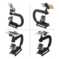 U C Shaped Holder Grip Video Handheld Stabilizer with Fill light,Phone Holder,Mic,Remote Control for SLR Cameras Home DV Came - Image 2