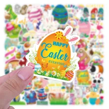 

50pcs Cartoon Easter Stationery Stickers for Kids Kawaii Easter Egg Rabbit Stickers Suitcases Home Decoration Phone Stickers