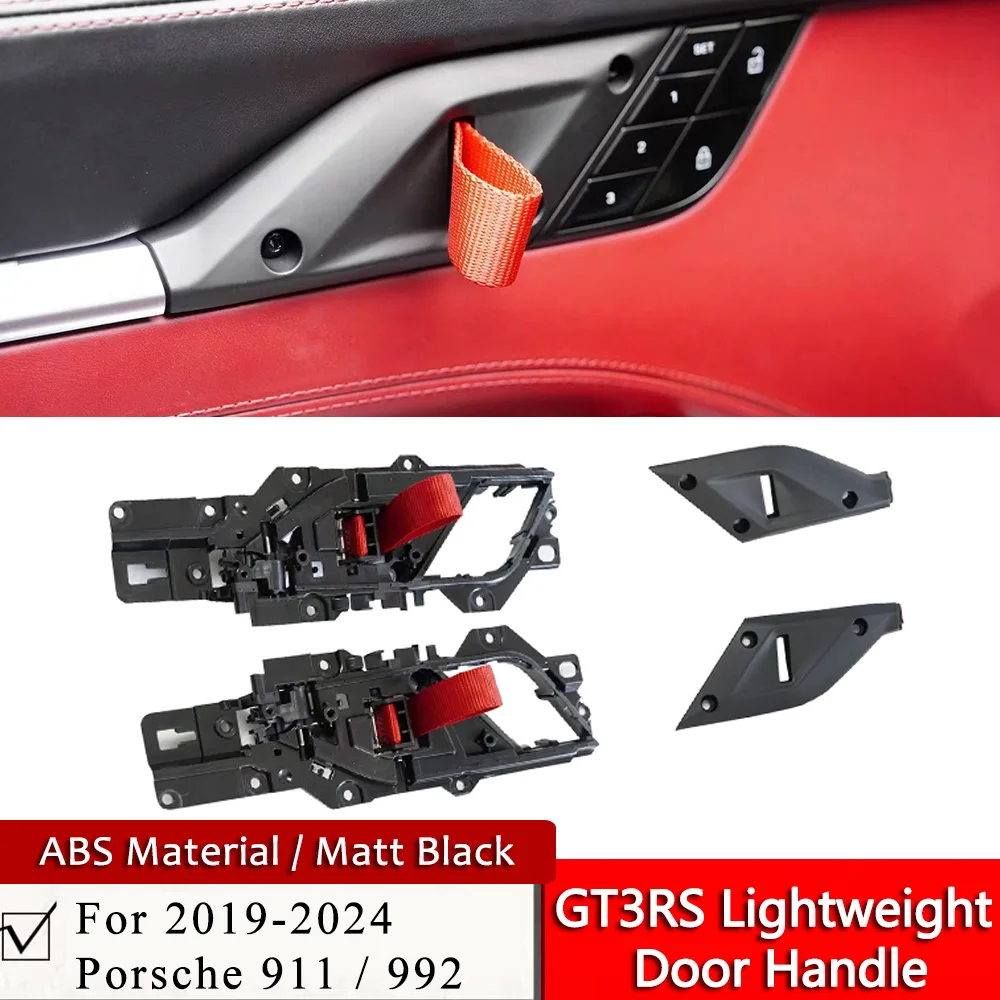 포르쉐 카레라 911 992 에 적합, GT3 경량 문짝 핸들, ABS 992 변경, GT3RS 레드 풀 스트랩 문짝 핸들