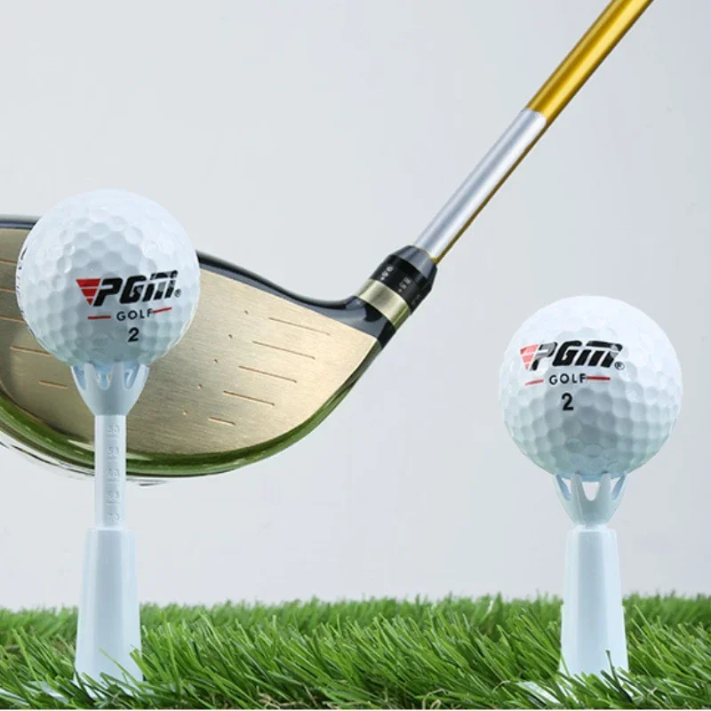 PGM Pack 2 Pcs Golf Tees Adjustable Height 53mm To 73mm Golf Range Tee Low Resistance Swing Soft Plastic Practice Mat Tee Boxed