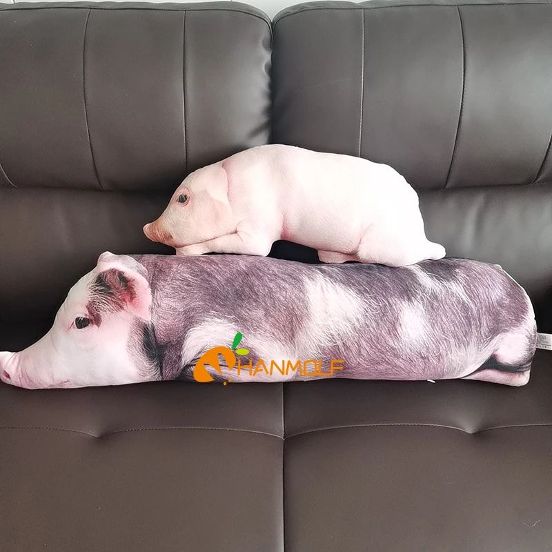 50~120cm Sleeping Pig Plush Pillow Stuffed Printing Animal Pillow Lumbar Support Bed Chair Cot Decor Cushion 5