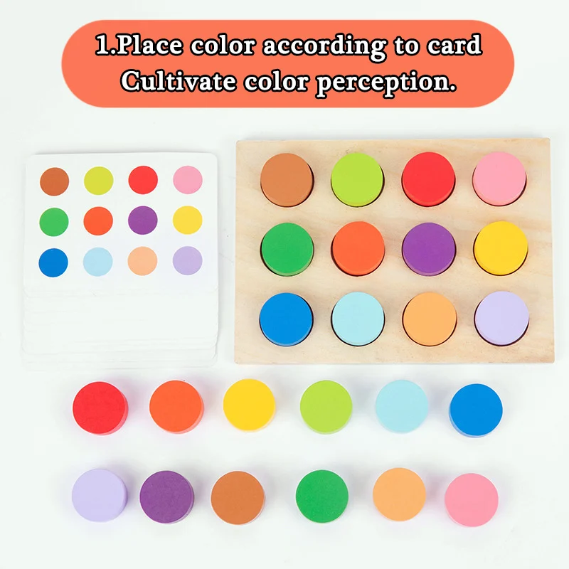 Children Arrow Direction Sensory Games Montessori Logical Thinking Training Wooden Toys Party Activity Color Matching Board Game 3