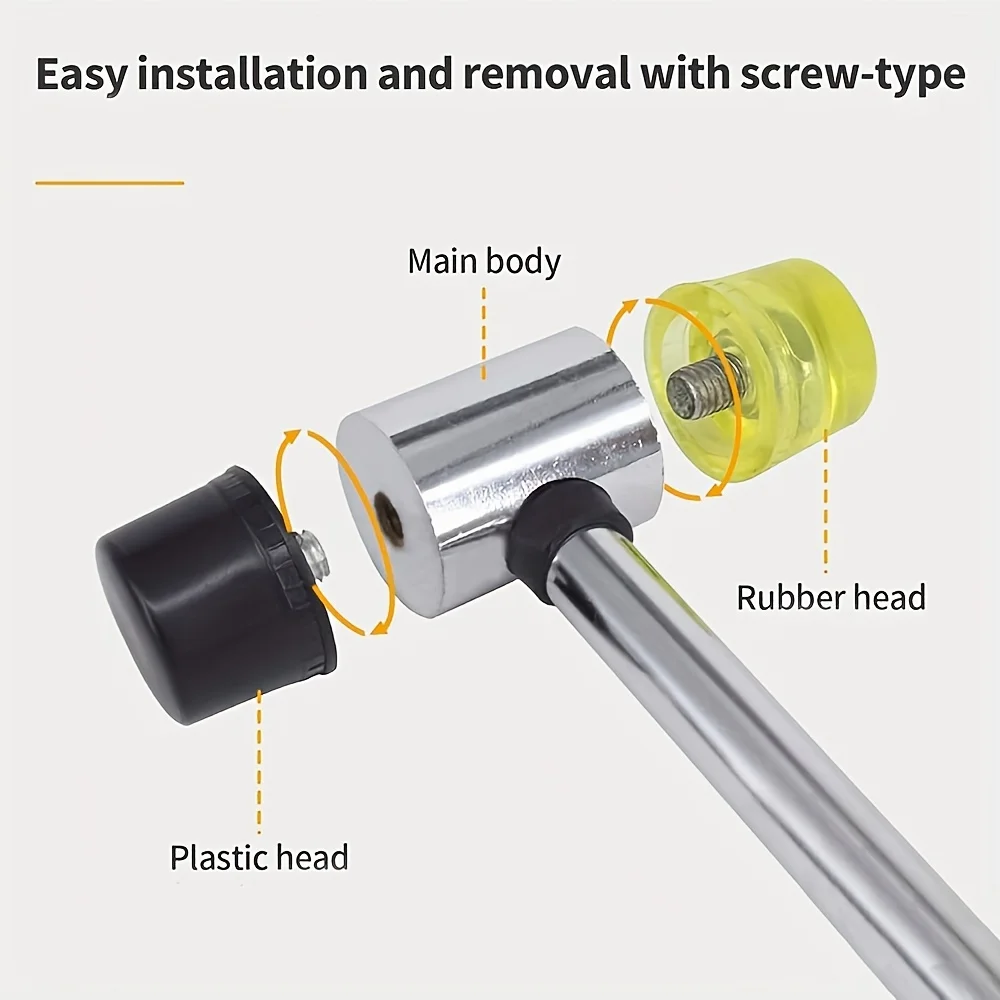 듀얼 헤드 보석 망치, 부드러운 고무 및 플라스틱 망치 (반지 사이즈 조정, 가죽 공예, 목공 및 바닥재 작업용)