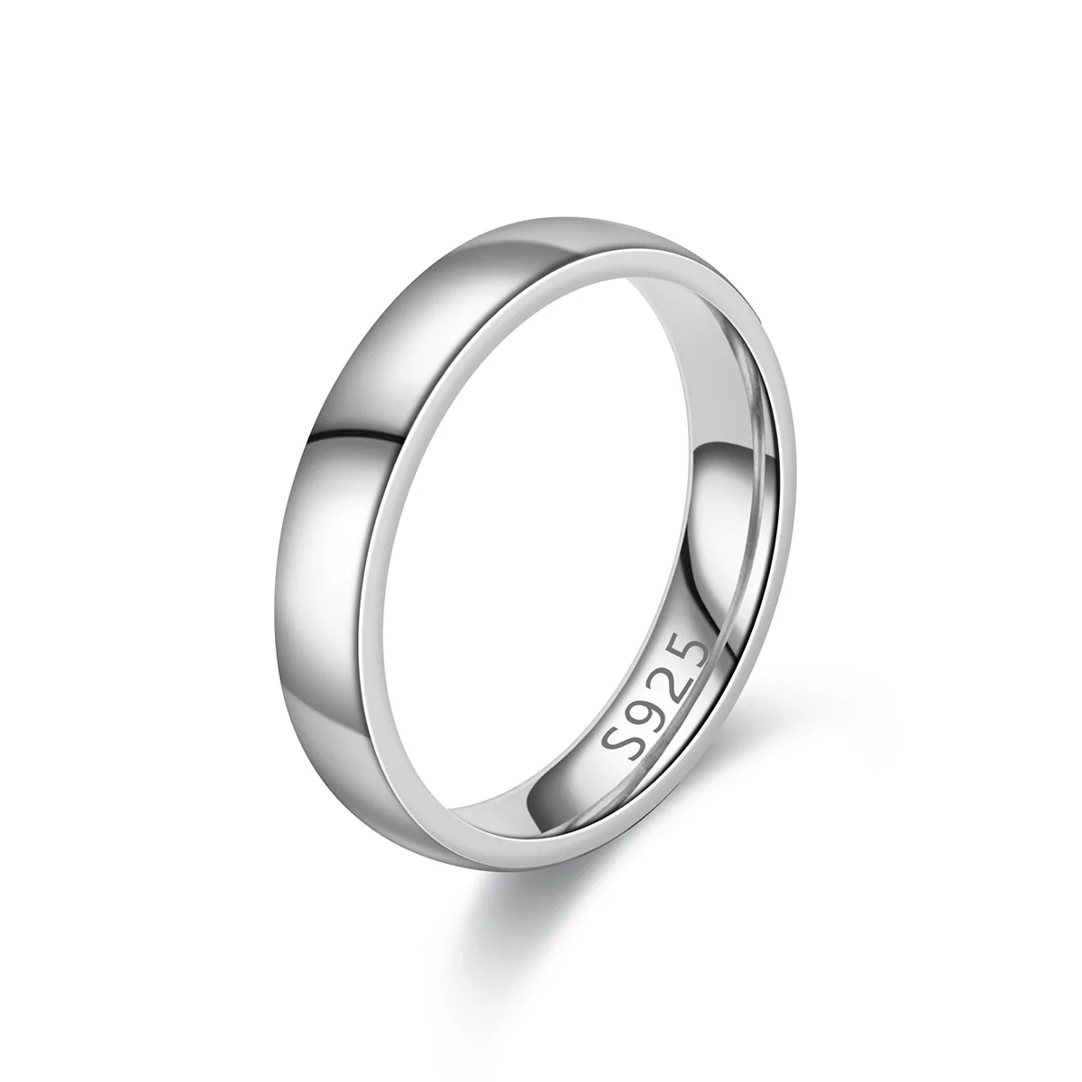 Wedding Rings 4mm 18K Gold-Plated Stainless Steel Couple Anillos Mujer