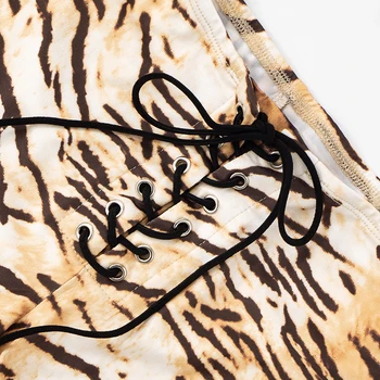 CUTENOVA Sexy Hottie Tiger Print Tie String Skinny Ultra Shorts Women'S 2025 Summer New Casual Street Sexy Hottie Ultra Shorts 6