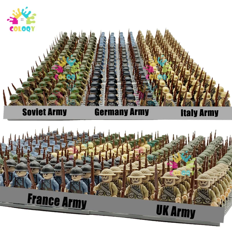 New WW2 Soldiers Building Blocks Nation Army Mini Action Figures Military Bricks Educational Toys For Kids Boys Christmas Gifts
