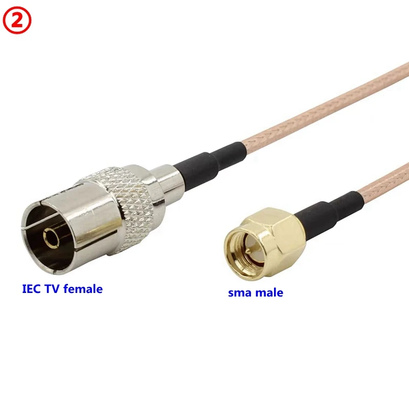 75Ohm RG179 Cable IEC TV To SMA Male Female Connector 75Ω RG-179 SMA To IEC TV Right Angle RF Extension Low Loss Fast Delivery