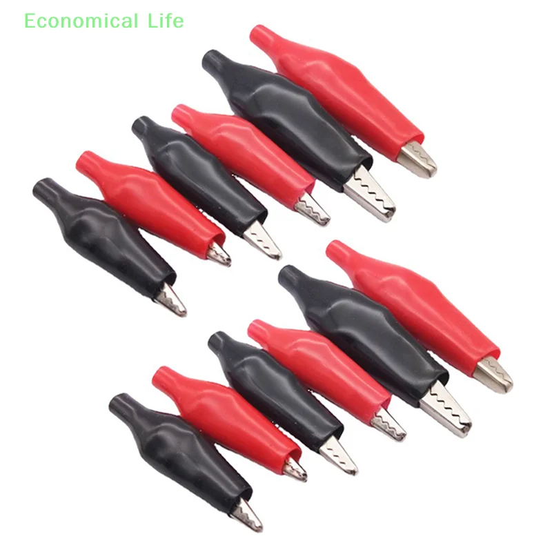 12 Pcs 28MM Black Red Blue Black Yellow Soft Plastic Coated Testing Probe Mini Alligator Test Clips