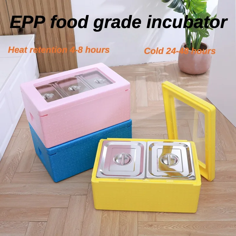 Outdoor Refrigerated Commercial for Tiramisu Cake Special 32L Transparent box cover Layered Stacking EPP Food Grade Cold Storag