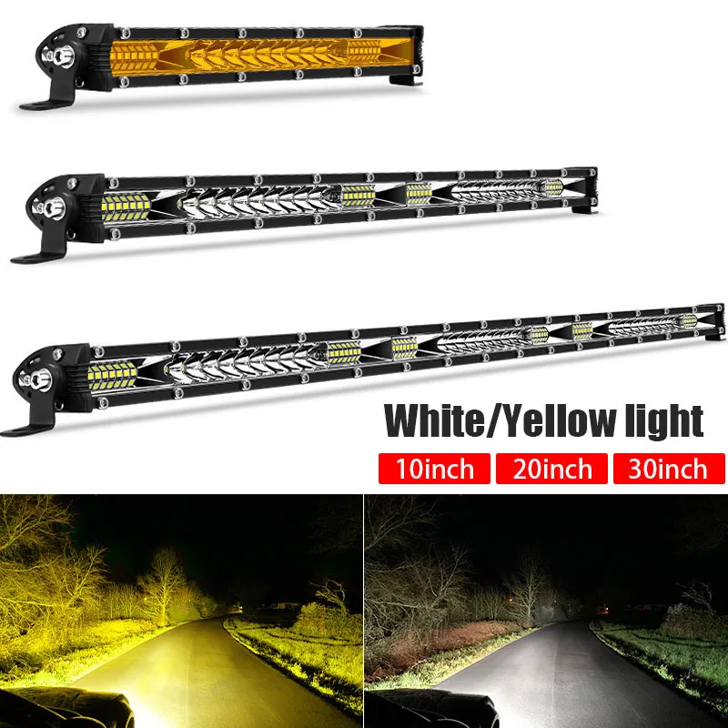 Ultra Slim 10'' 20'' 30'' Led Light Bar 12v 24v Led Bar Combo Spot Flood Driving Work Light For