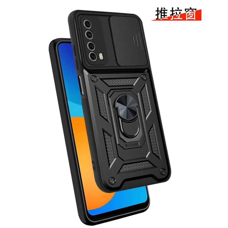 For Huawei P Smart 2021 Case Kickstand Armor Magnetic Car Holder Phone Cases For Huawei PSmart 2021 PPA-LX2 Ring Back Cover