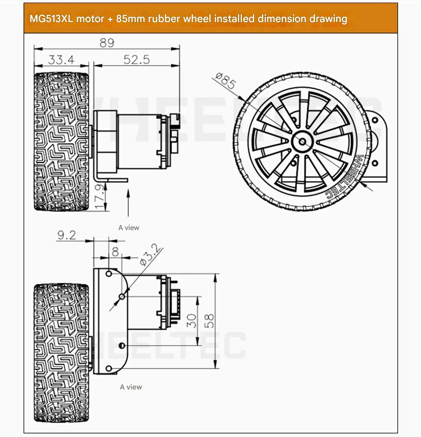 WHEELTEC MG513X, MG513XL DC Gear Motors