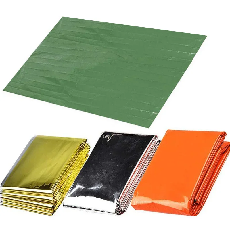 Emergency Blanket Outdoor Survival First Aid Molle Rescue Kit Windproof Waterproof Foil Thermal Blanket for Camping Hiking