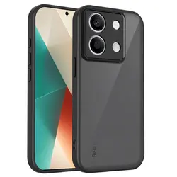 Armor Matte Clear Shockproof Phone Case Cover for Poco C61 4G (Black)