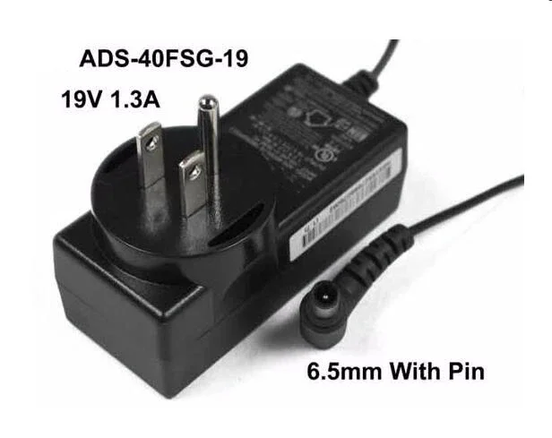 

Power Adapter ADS-40FSG-19, 19V 1.3A, Barrel 6.5/4.4mm With Pin, US 3-Pin Plug