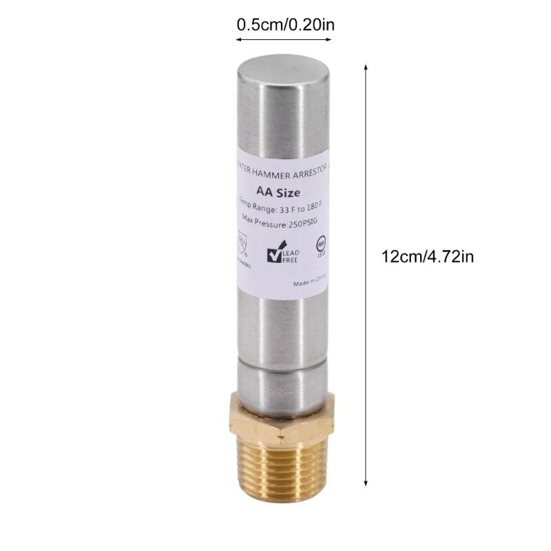 E15D Washing Machine Dishwasher Pipe Noise Stop 1/2inch Thread Water Hammer Arrestor