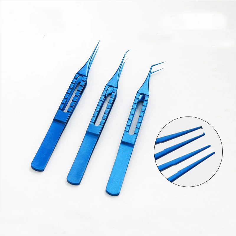 

11.5cm Fine Hair Transplant Tweezers Double Eyelid Plastic Tweezers Ophthalmology Tool Platform Fat Tweezers With Hook