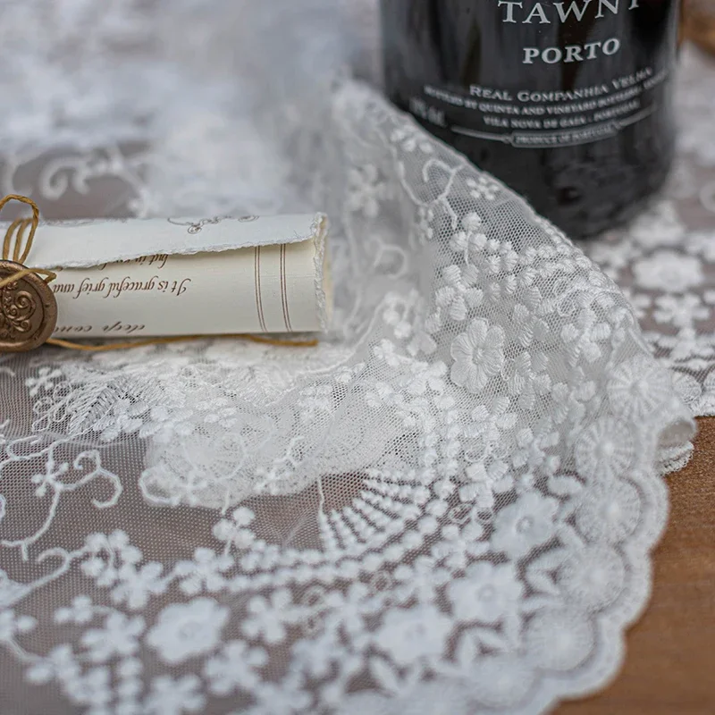 Vintage Lace Table Runner  French Romantic White Table Runners Home Restaurant Festival Dining Table Wedding Party Decoration 6