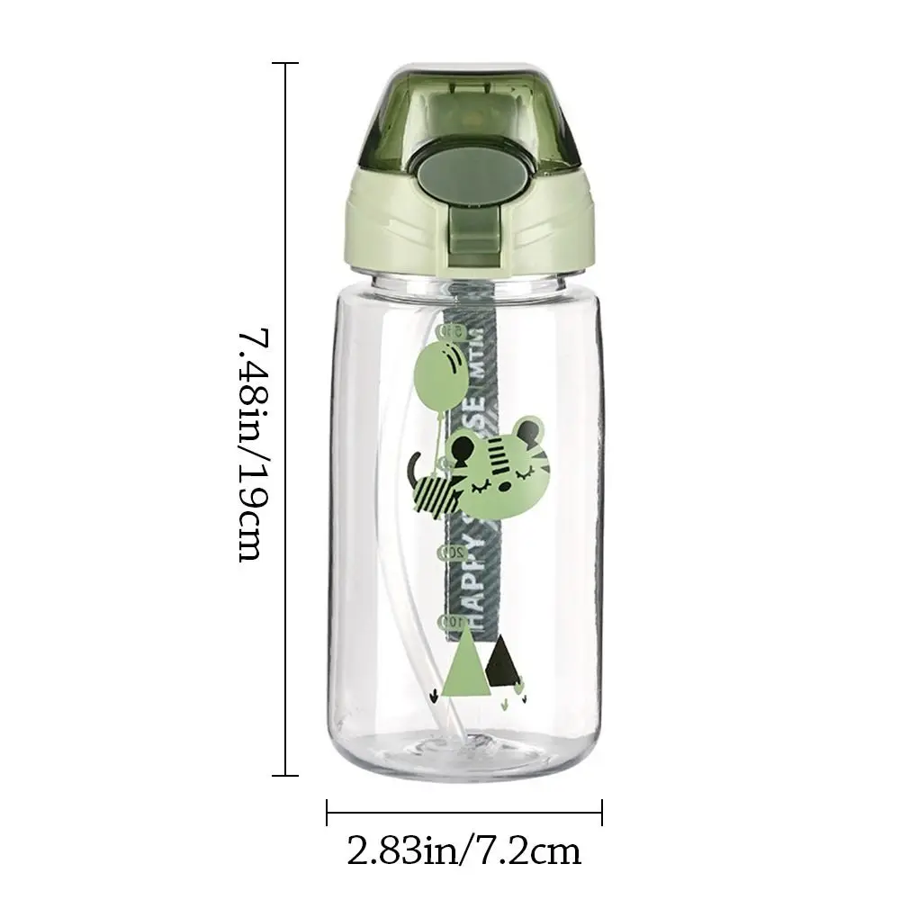 550ml Cute Cartoon Baby Bottles Drinking Cup Feeding Bottle with Straw Gravity Ball Wide-Caliber Drinking Milk Dual-Use Bottle