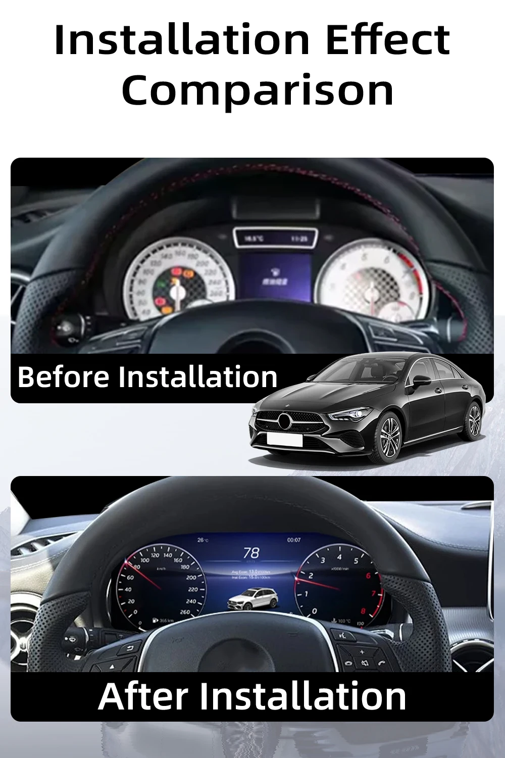 Digital Instrument Cluster For Benz A Class/CLA/GLA 2013-2019 Speedometer 12.3”H