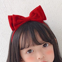 Elegant Velvet Bowknot Headband - Red & Black Party Hair Accessory (Red Middle Bow)