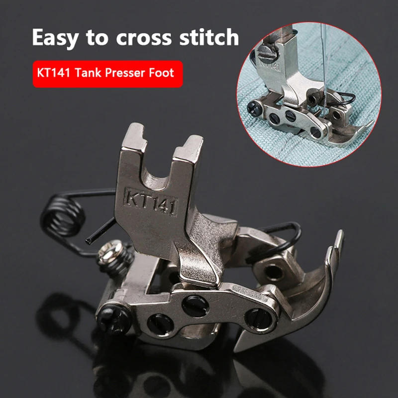 

1Pc KT141 Industrial Flat Car Front Rear Interactive Presser Foot For Sewing Uneven Thick Fabric Sewing Machine Accessories