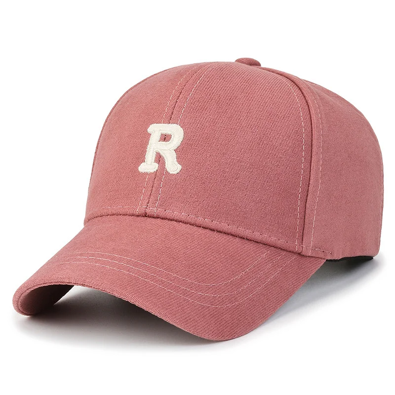 Letter R Embroidery Baseball Cap Classic Plain Hats Adjustable