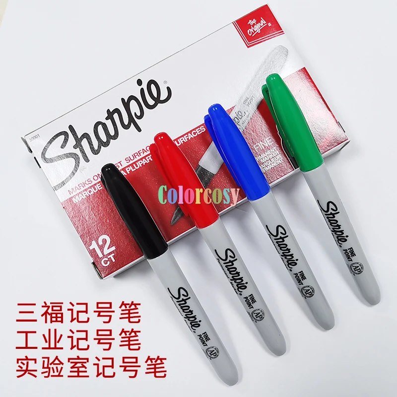 Sharpie 30001 30002 30003 Fine Point 1.0mm Permanent Markers; Water  Resistant Ink Marks On Paper, Plastic, Metal, 12pcs/lot - Paint Markers -  AliExpress