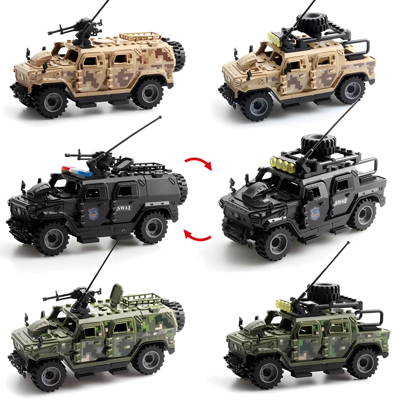 Elite Tactical Military Vehicle & SWAT Weaponry Building Set