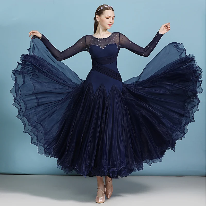 Light Purple Ballroom Dance Dress For Women High Quality Stage Costume Practice Wear Floral Flamenco Dresses Exotic Dancewear
